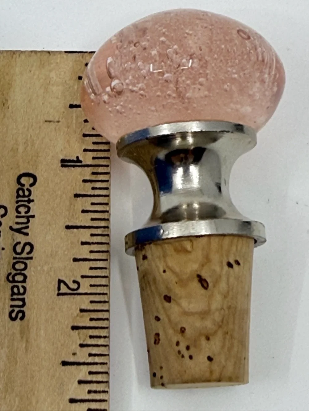 Vintage Silver Plate Pink Decorative Wine Bottle Stopper